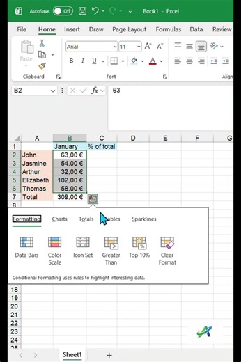 Excel - How to quickly calculate percentage of total