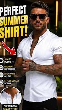 Men’s Muscle Fit Button Down Shirt 💪🔥 | Stretch Wrinkle-Free Summer Style