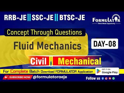 Concept Through Questions 🔥 Flow Through Pipe | Fluid Mechanics | SSC JE/RRB JE/BTSC JE Day-09