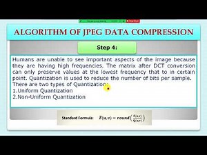 ALGORITHM OF JPEG DATA COMPRESSION
