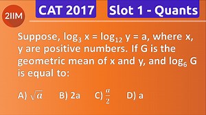 CAT 2017 | Slot 1 | Quantitative Aptitude | Arithmetic - Exponents and Logarithms | 2IIM CAT Coaching