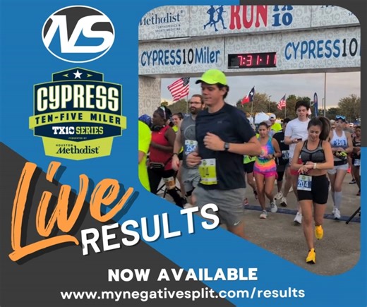 🏃‍♀️💨 Congratulations to all the runners who went the extra miles at the 10th Annual Cypress 10 & 5 Miler! 🎉 You showed that every stride counts, every breath matters, and every finish line is just the start of another journey. 🌟 From the first step to the final stretch, you ran with heart, determination, and Cypress spirit! 🌳💪 Here’s to running your own race—and never running out of motivation. 🏅 Check your finish times here 👉 https://mynegativesplit.com/results #Cypress10Miler #KeepRun
