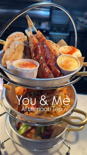 Meat Me Liverpool on Instagram: "There’s nothing ordinary about this afternoon tea! Served at Berry Street & Lark Lane 7 days a week. Sink your teeth into this tiered mixed souvlaki for two (served with the Meat Me twist), loaded saucy gyros fries, a fresh greek salad, pitta bread & our very own house mayo - perfect for sharing! All of our ingredients are carefully sourced from Greece. Every dish is fresh and packed with flavour. A modern take on traditional Greek Street food."