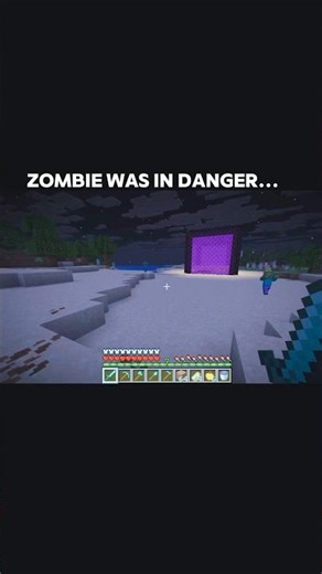 Zombie was in danger 💀 #minecraft #zombie #shorts