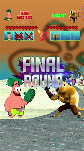 Monkey (Kung Fu Panda) VS Team Masters (SpongeBob) #meme #battle