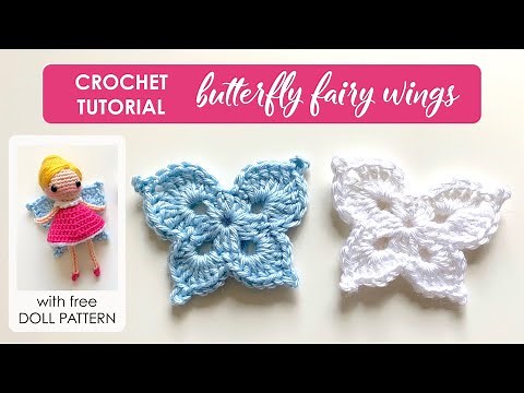 Crochet Butterfly Fairy Wings Appliqué || Easy Beginner DIY Tutorial + Free Crochet Doll Pattern