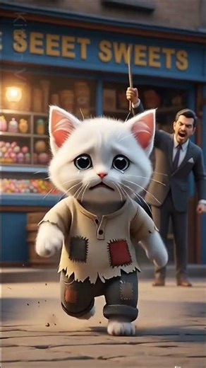 Poor Kitten’s Struggle for Sweets ❤️