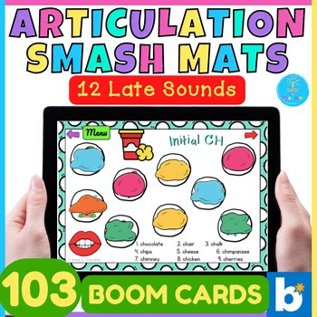 Articulation Smash Mats BOOM Cards - LATE Sounds - All Positions