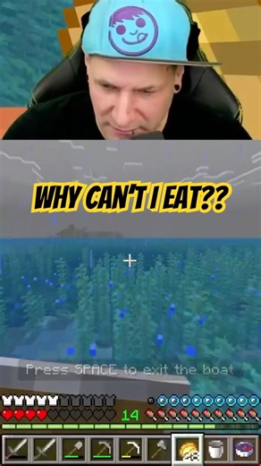 FIRST TIMER LEARNS HOW TO EAT #minecraft #noob #firstplaythrough #fun #new #gaming #letsplay #help