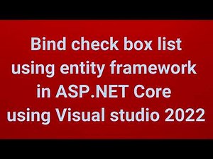 Bind check box list using entity framework in ASP.NET Core using Visual studio 2022 | Part 8