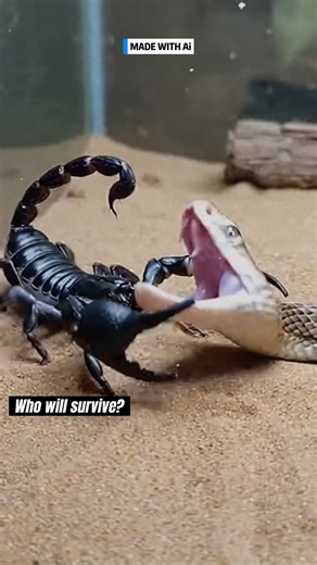 366K views · 1.9K reactions | Desert showdown: Emperor Scorpion dominates King Cobra in brutal clash. Nature is savage #scorpion #cobra #reptiles #animalfight #wildlife ⚙️ AI-generated dramatization — Speculative encounter | Insects Zone | Facebook
