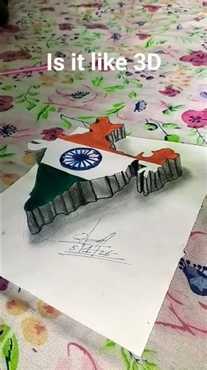 3D Indian map drawing #song #arijitsingh #love #music #independenceday #art #wintertree