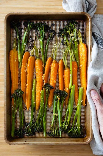Roasted Carrots and Broccolini