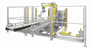 Robotic Palletizer with Compact Design: High-Speed, Four-Axis Dual Cell System