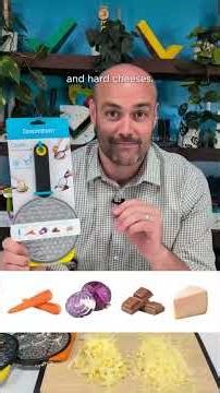 The only two-sided grater that works in circles on one side, and up and down on the other. 🔁🧀↕️