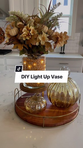 DIY Light Up Vase Tutorial for Fall Decor