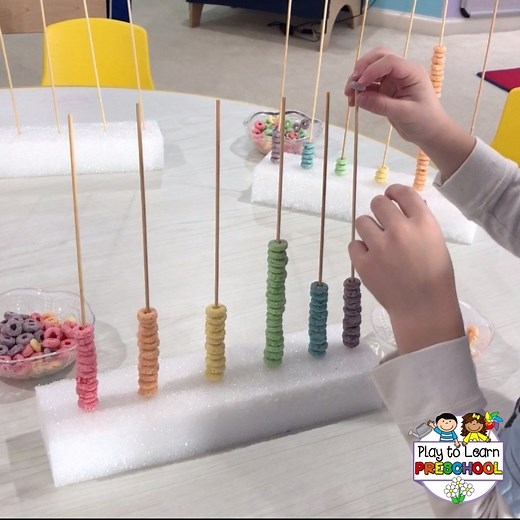 538K views · 3.1K reactions | Introduce graphing to preschoolers with this fruit loop fine motor activity. More details here: https://playtolearnpreschool.us/fruit-loop-graph/ | Play to Learn Preschool | Facebook