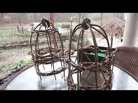 Weaving a Greenwood Cloche in Hopalong HollowPart2 of Garden Cloche