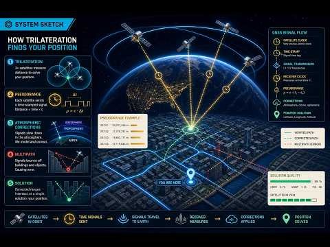 How GPS Knows Your Exact Position on Earth | System Sketch