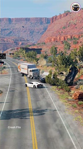 Realistic Highway Car Crashes🚗💥 #realisticcarcrashes #carcrashes #beamngdrive