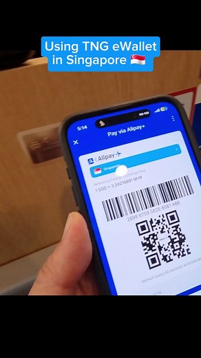 How to use TNG ewallet in Singapore 🇸🇬 #tngewallet #singapore #ewallet #netsqr #alipay #alipayplus