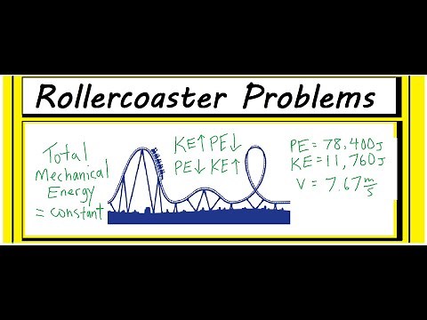 How to Solve Roller Coaster Problems 🎢(KE? PE? v=? h=? )