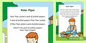 Peter Piper Rhyme Poster