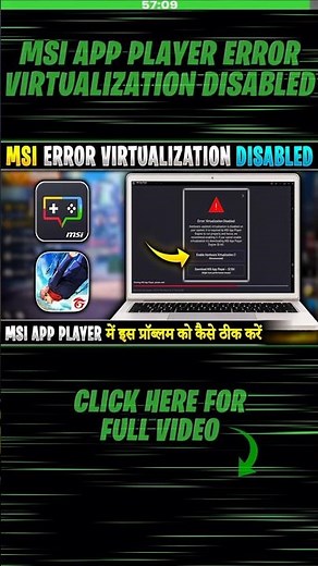 MSI App Player Error Virtualization Disabled | Solve Enable Hardware Virtualization In MSI App Plyer