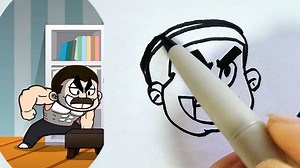 他的邻居，创意简笔画，一起学画画，儿童画