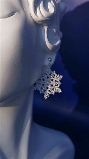 Big snowflake earrings. Material 15/0 miyuki seed beads. #handmade #earrings