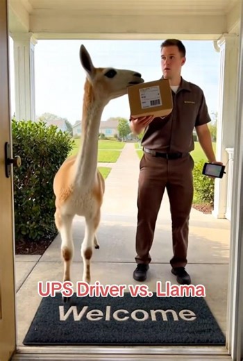 UPS driver just got replaced by a llama 🦙📦