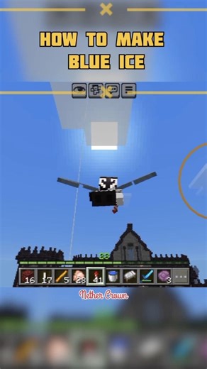 How to make Blue Ice in Minecraft / Blue ice nether use #netherworld #minecraftshorts #mcpe
