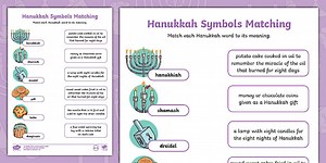 Hanukkah Symbols Matching Activity