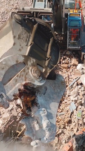 Collins Demolition Ltd Volvo EC750E taking down former commercial premises with smaller demolition machines in a support role to separate recyclable materials into bins. #demolition #construction #collinsearthworks #digger #volvoce #excavator #heavyequipment #machinery | Collins Earthworks Ltd