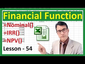 Nominal, NPV and IRR function in excel | MS excel for beginners - 54 | Financial functions in excel