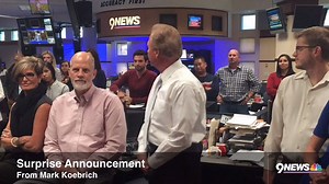 The moment everyone in the 9NEWSroom found out one of the worst kept secrets... Mark Koebrich is announcing his retirement! He's produced a special video for 9NEWS at 4 p.m. today to tell our viewers his plans. | 9NEWS (KUSA)