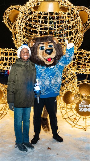 Roary on Instagram: "My favorite way to celebrate the season 🦁🎄 Wild Lights, Cub Club friends, and lots of holiday cheer!"
