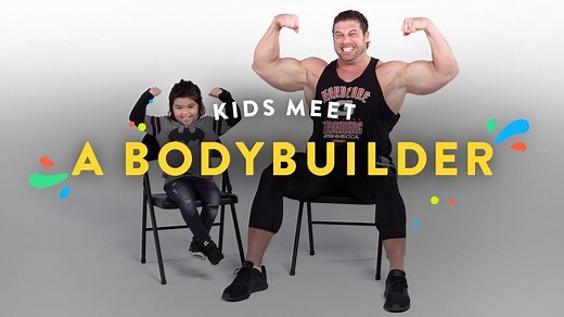 Have you seen a peck pop from the world's strongest man? 🤔 Now you can! Check out the #HiHoKids meet a body builder on #KidsMeet! 💪 Be sure to follow Kids Meet for new videos every week! | Kids Meet