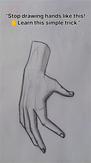 Stop Drawing Hands Like This! ✋ Easy Hand Drawing Tutorial #shorts #arttutorial #hand #howtodraw