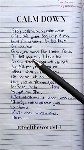 Baby calm down....just feel the vibe🎶💫 #shorts #calmdown #lyrics