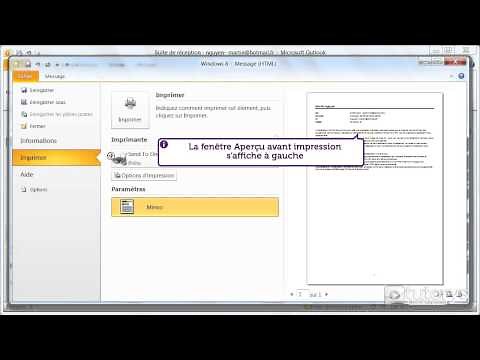 Comment imprimer un email avec Outlook 2010 ?