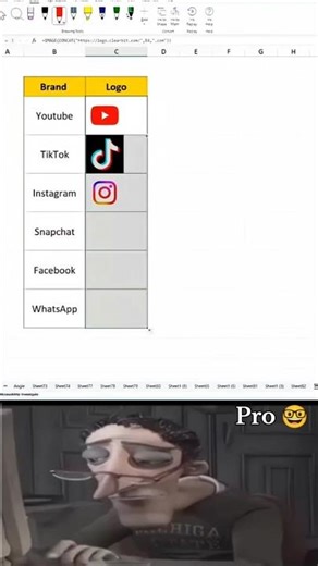 Insert Social media Icon in Ms Excel #excel #excelformula #exceltutorial #office #shorts