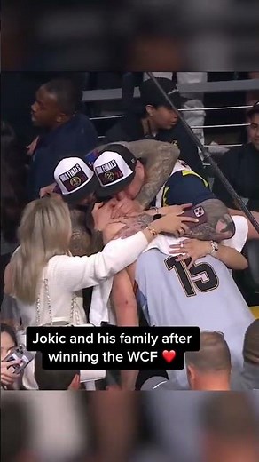 Jokic immediately went to celebrate with his family after winning WCF MVP 🏆