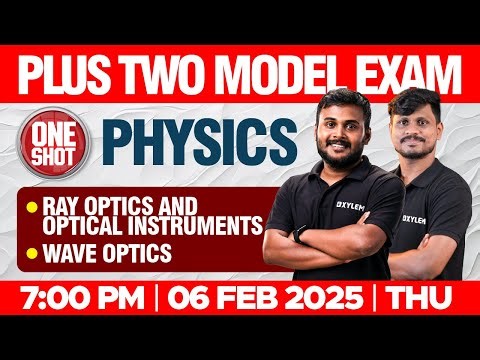 Plus Two Model Exam Physics | Ray Optics and Optical Instruments | Wave Optics | Xylem Plus Two