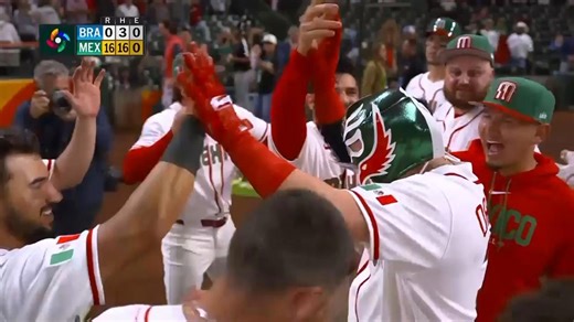 Mexico walk off Brazil 16-0 in six-inning mercy rule game to remain unbeaten at World Baseball Classic