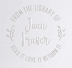 The Library of Custom Book Embosser - Floral Ex Libris - Great Book Lover Gift - 1 x 5/8" with Engraved Name