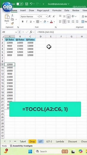 TOCOL and TOROW Functions in Excel Explained