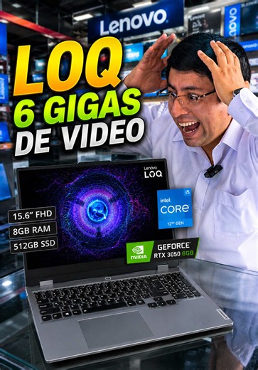 Lenovo LOQ 15IAX9 83GS006WLM. Potencia gamer y rendimiento para trabajo profesional. Si buscas una laptop que te sirva para jugar, editar videos, diseñar, programar o trabajar con software exigente, esta Lenovo LOQ es una de las mejores opciones por su relación entre precio y rendimiento. Equipada con el potente Intel Core i5-12450HX de alto desempeño, 8GB de memoria RAM, SSD de 512GB y la NVIDIA GeForce RTX 3050 de 6GB, podrás disfrutar de un excelente rendimiento en juegos modernos, AutoCAD, R