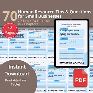 70 HR Exercises for Small Business: Recruitment, Training, & Career Development (PDF) - Etsy UK