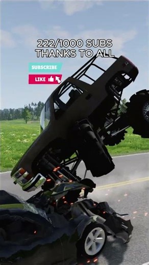 Monster Truck Chevy Tahoe Gets In Head On Crash #beamngdrive